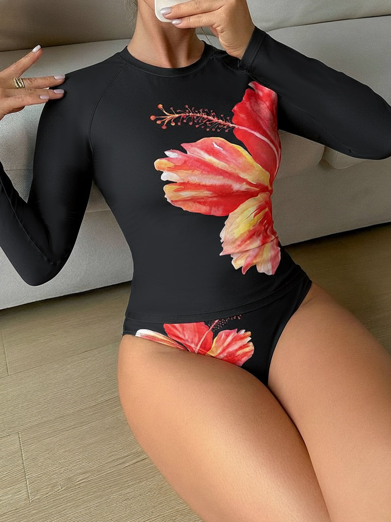 Floral Competition Swimsuit – Stylish Swimwear for Beach Vacations and Competitive Swimming