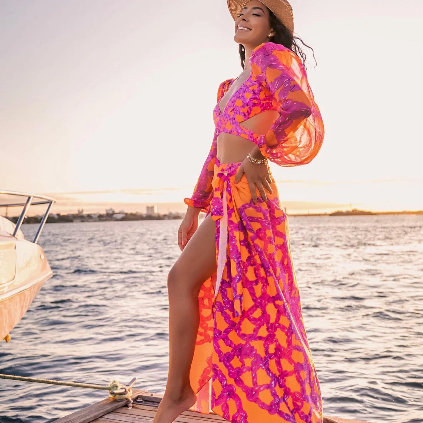 2025 New Sexy Swimwear Women Swimsuit Puff Sleeve Bathing Suit Beachwear Print Biquini Female High Waist Bikini Set Beachwear