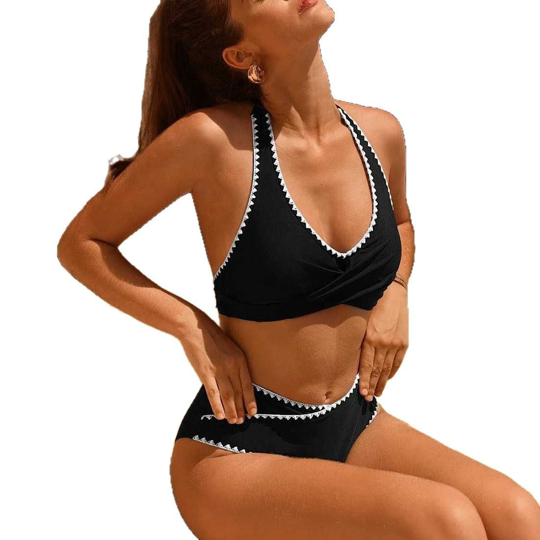 Fashion Solid Color Split Women's Swimsuit Suit