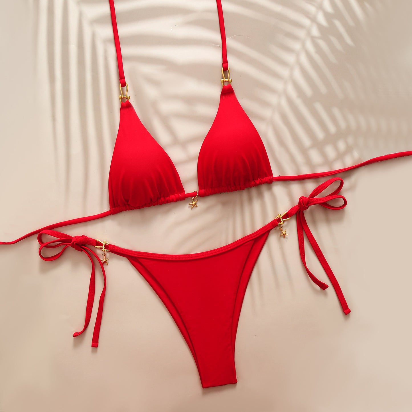 Women's Two-Piece Bikini Swimwear Set – Halterneck Top with Open Back, Stylish Beachwear